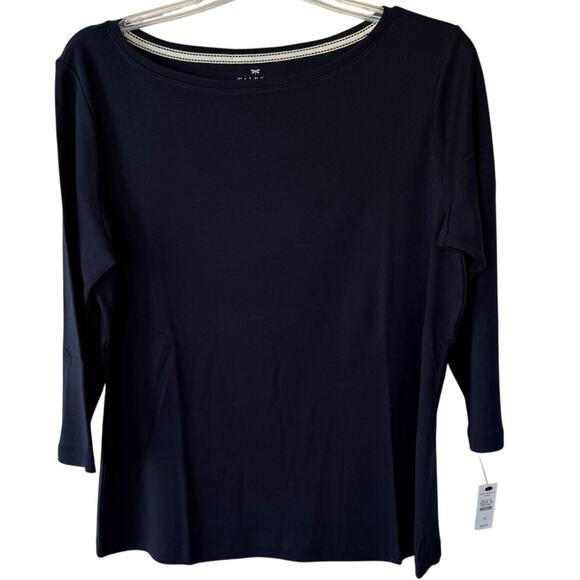 NEW! Talbots Navy Blue Size 1X Boat Neck Tee Size 1X - Picture 1 of 7